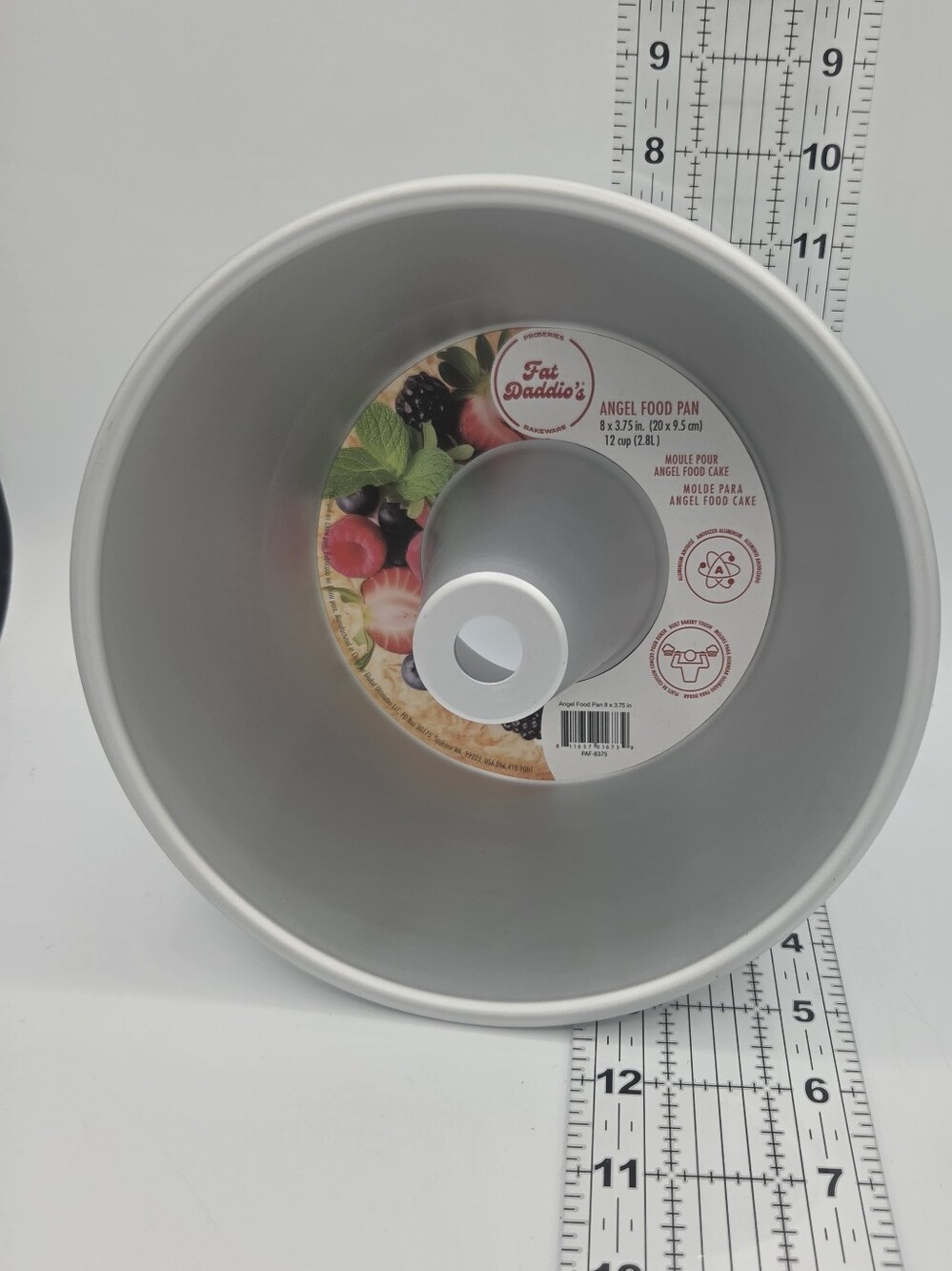 Fat Daddio's Angel Food Pan Anodized Aluminum 8x3.75 12 Cup Silver PFA-83